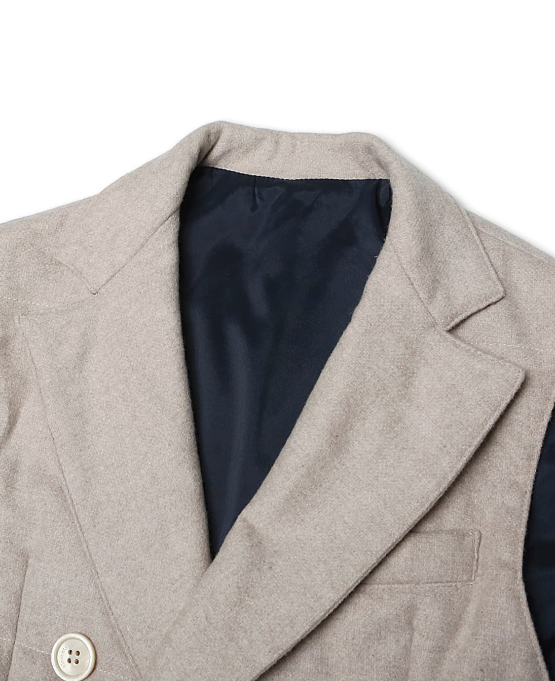 일레븐티 [Eleventy] 라이트 샌드 컬러 울 더블 베스트 상품이미지2