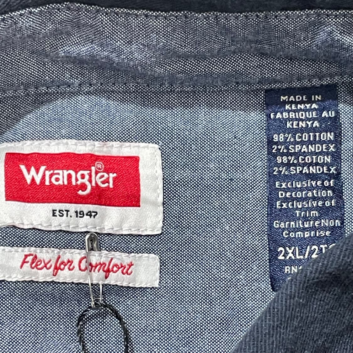 (2XL) Wrangler 랭글러 코튼 데님 셔츠 상품이미지4