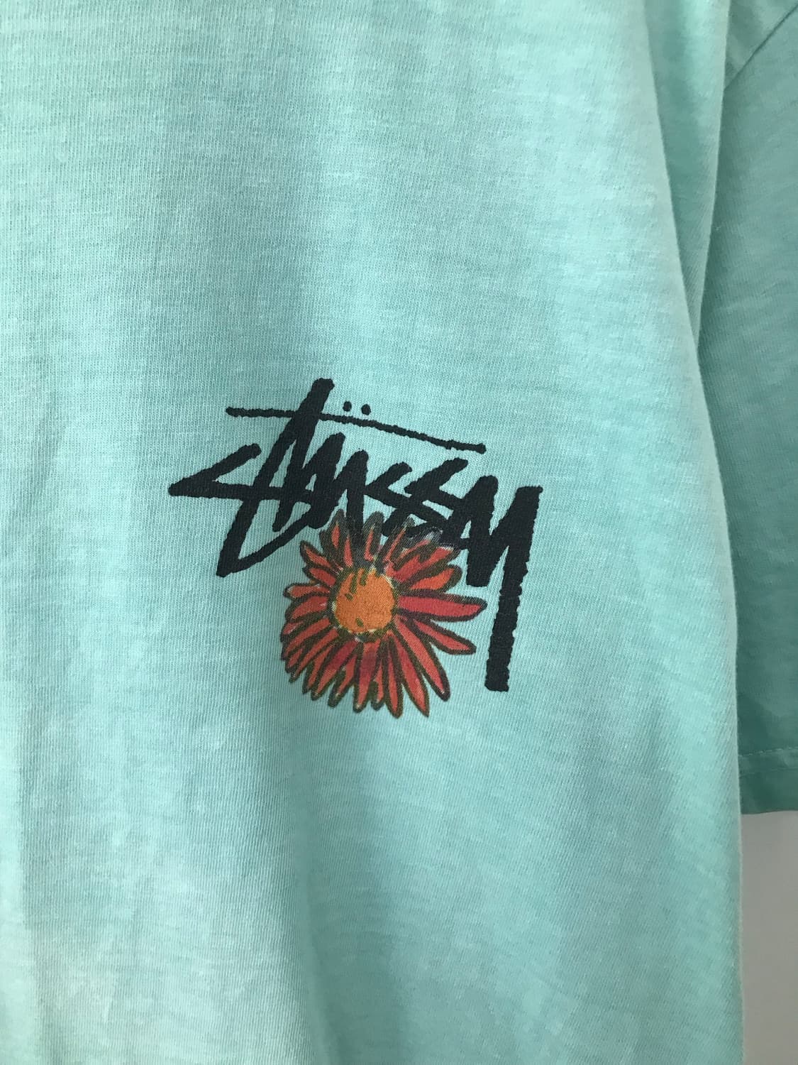 스투시 00s 스컬 민트 반팔 티셔츠 상품이미지5