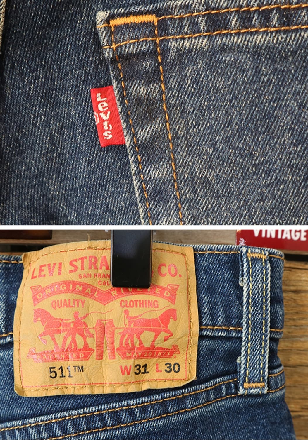 
LEVIS 리바이스 511 슬림핏 워싱 가공데님 30 상품이미지6