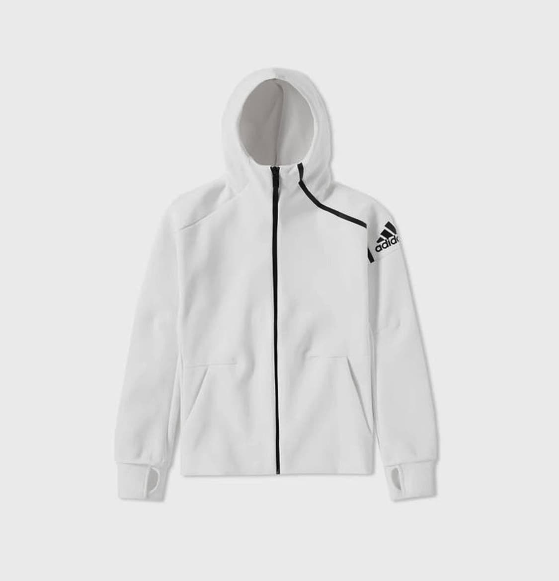 [L] adidas 아디다스 zne 화이트 슬림핏 후드집업 자켓 상품이미지3