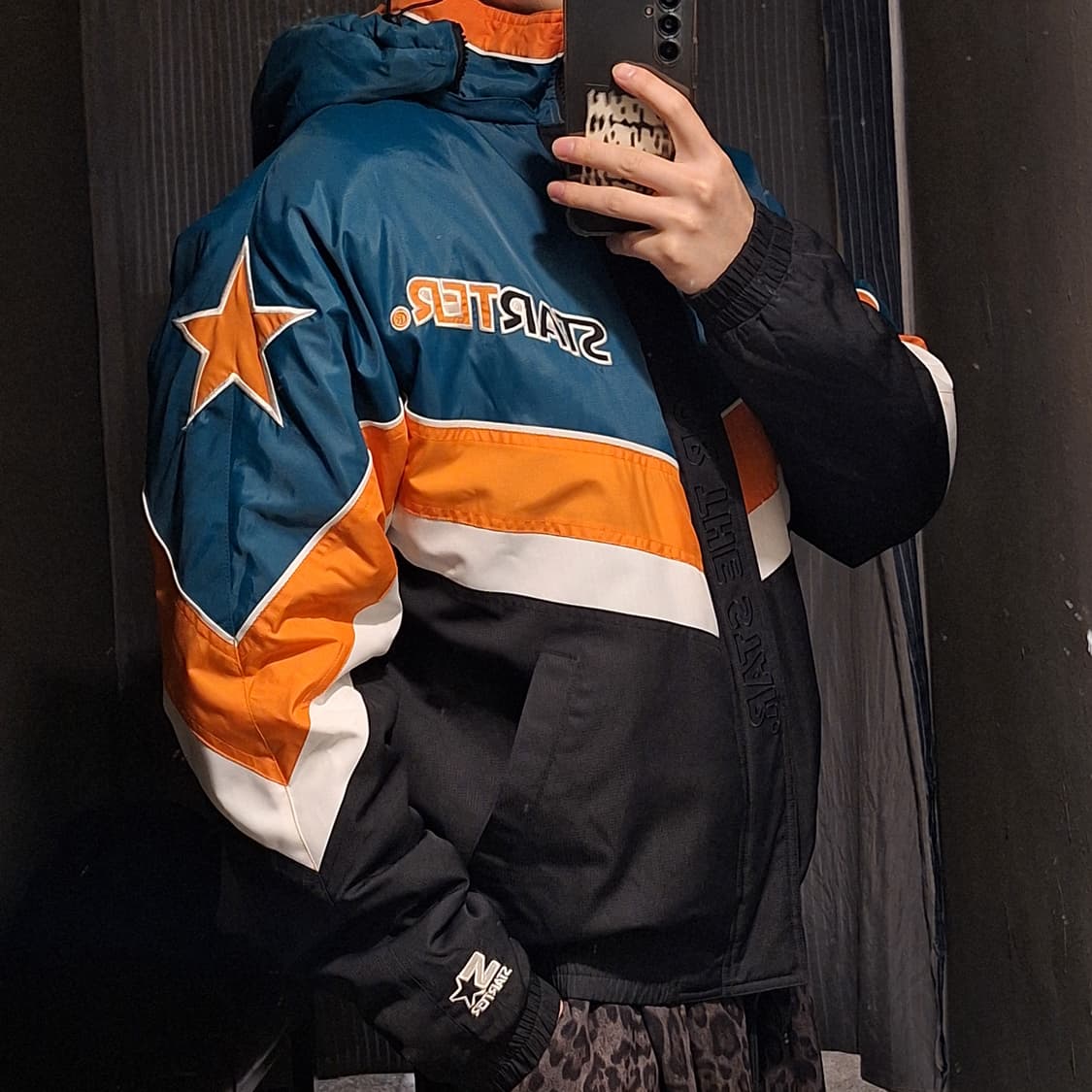 스타터 블랙라벨 청록 오렌지 멀티컬러 신슐레이트 패디드 스타디움점퍼 상품이미지3