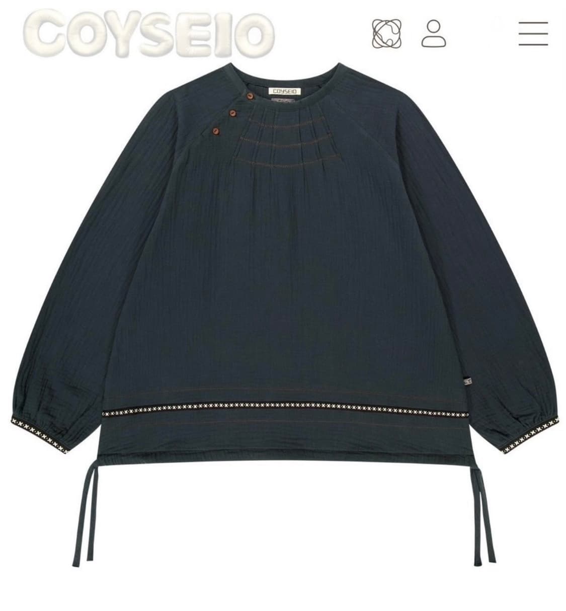 코이세이오 브라이스 콜라보 블라우스 네이비 상품이미지1