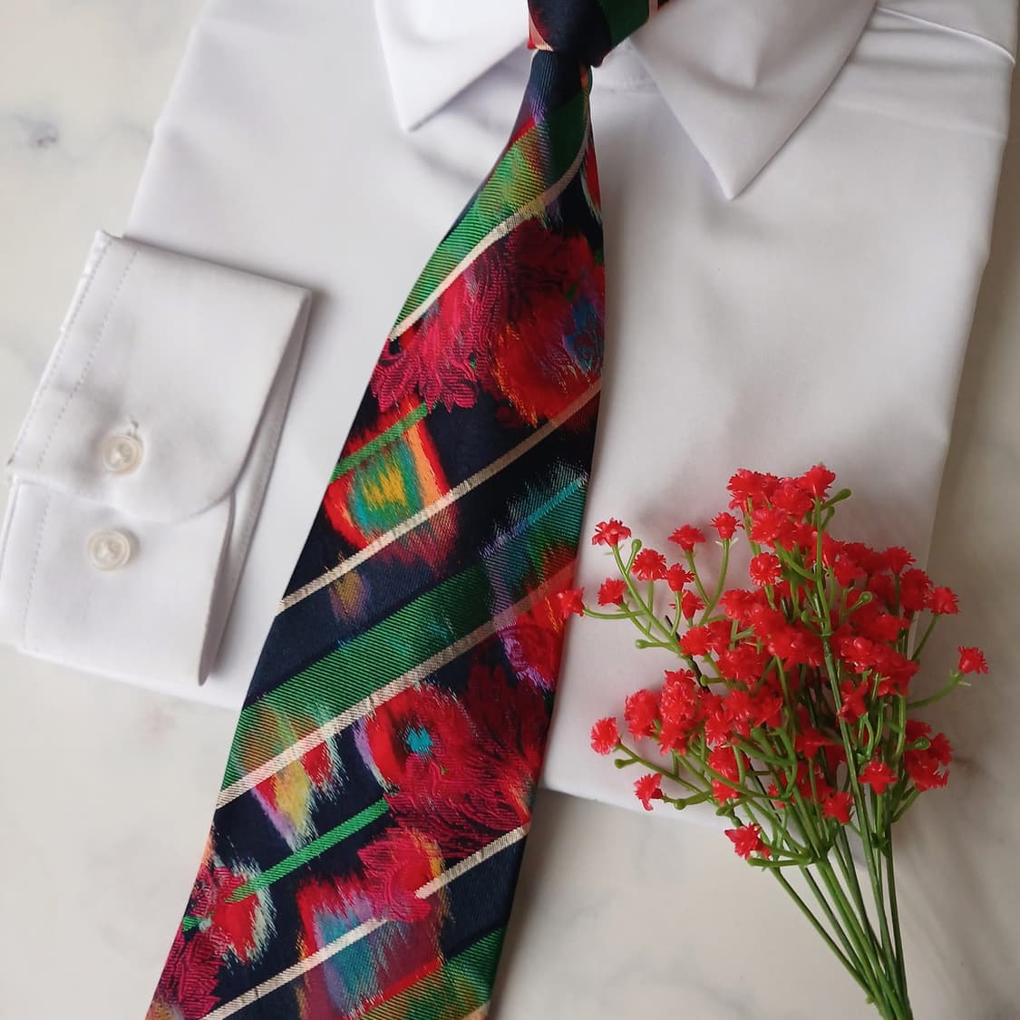 니나리치 실크 멀티 스트라이프 넥타이 9.7cm A+~A등급 A19509 상품이미지7