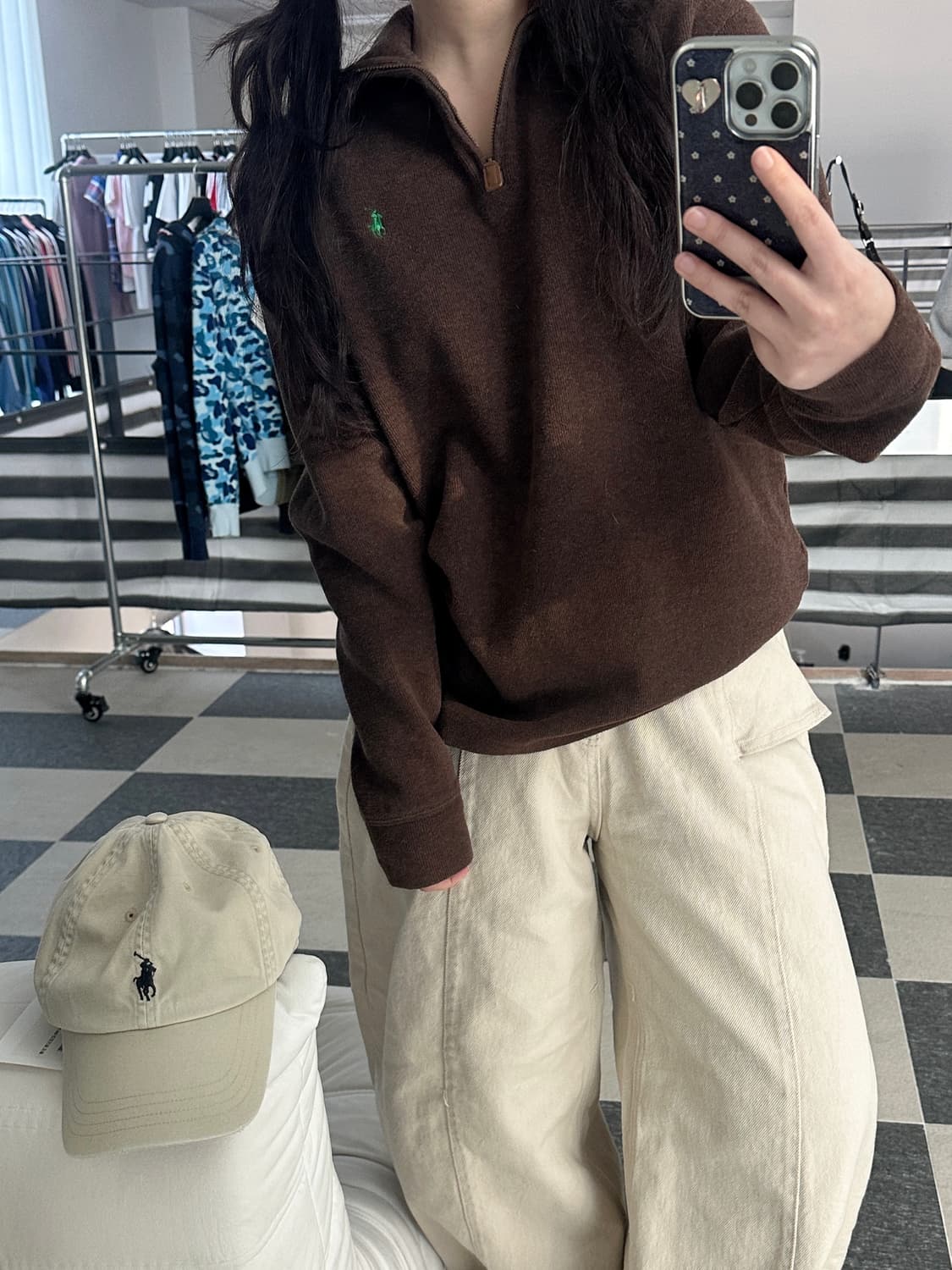 폴로 랄프로렌 브라운 코튼 하프집업 상품이미지2