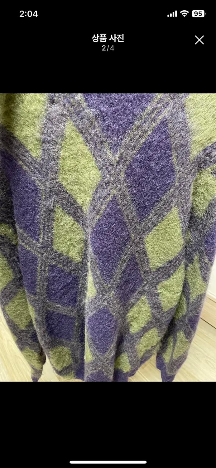 니들스 모헤어 가디건 아가일 라지 사이즈 팝니다 상품이미지3