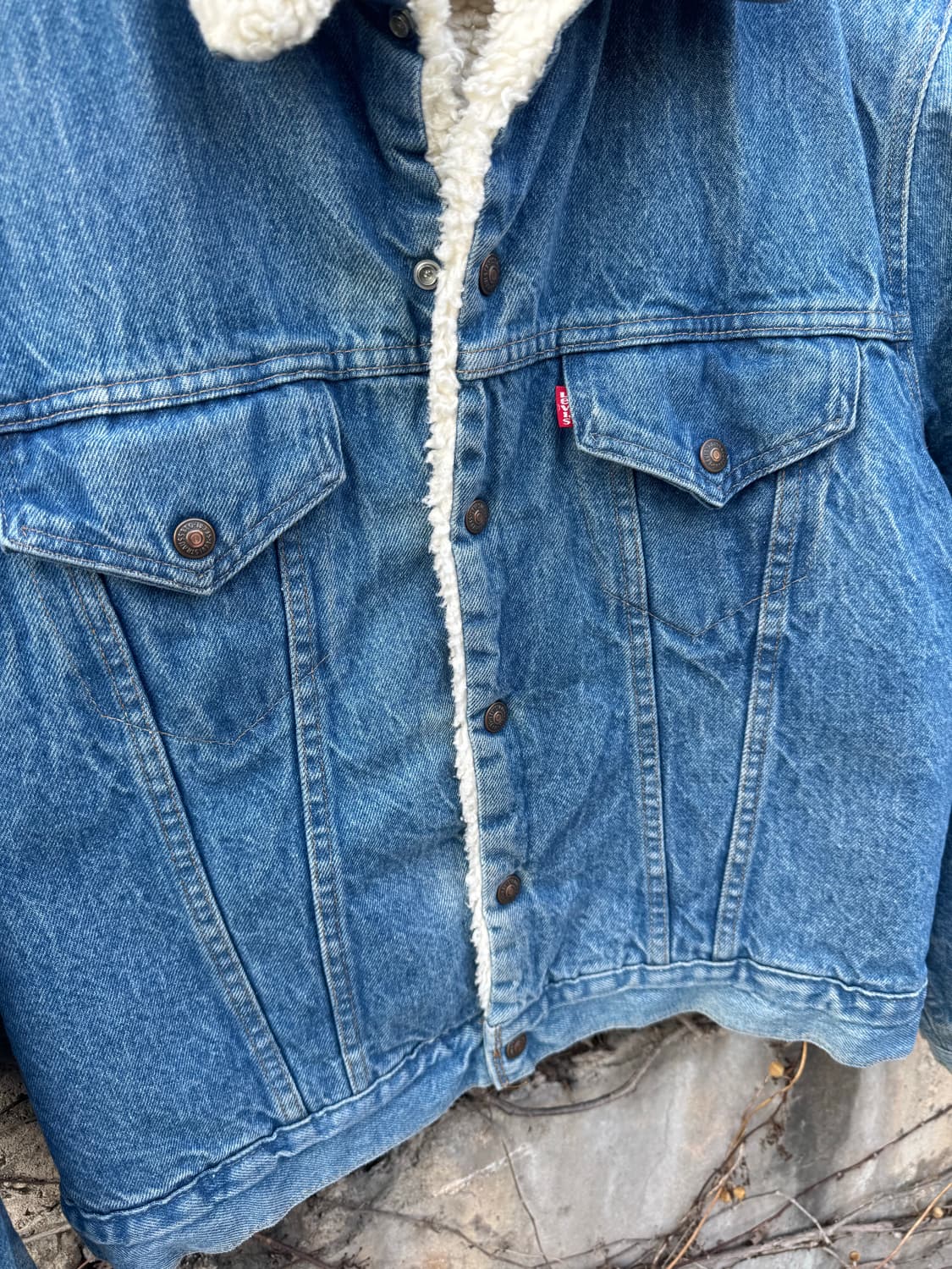 70s 리바이스 빈티지 레드탭 쉐르파 웨스턴 데님 트러커 자켓 상품이미지5