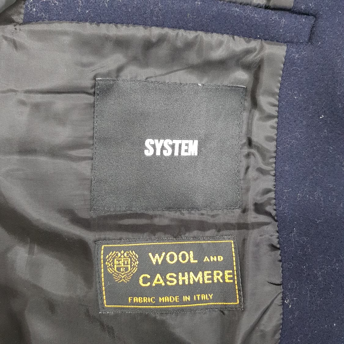 한섬 시스템 이탈리안 패브릭 울 캐시미어 블록 코트 100사이즈 상품이미지8