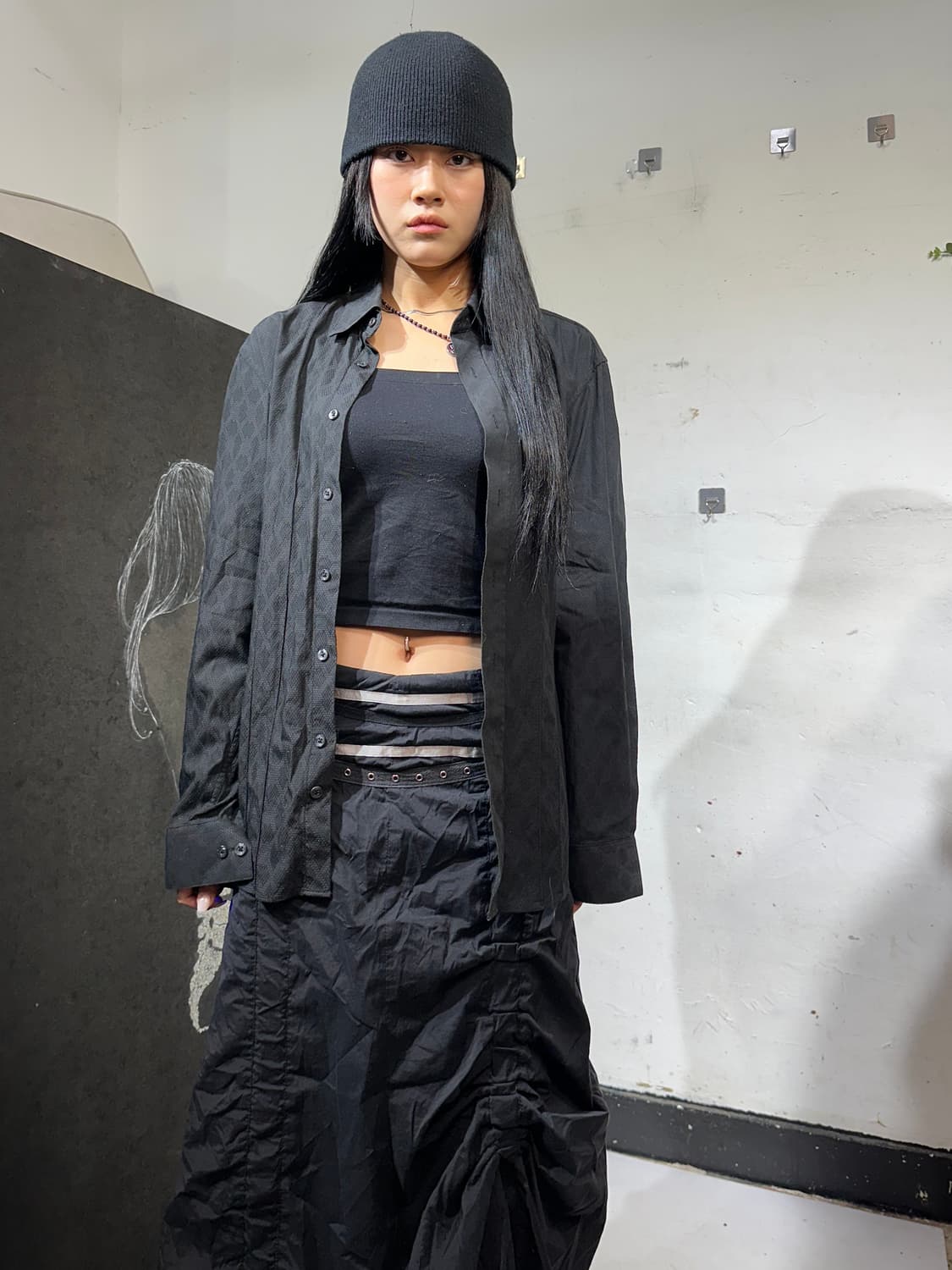 발렌시아가 고딕 블랙 클래식 패턴 셔츠 자켓 L 상품이미지5