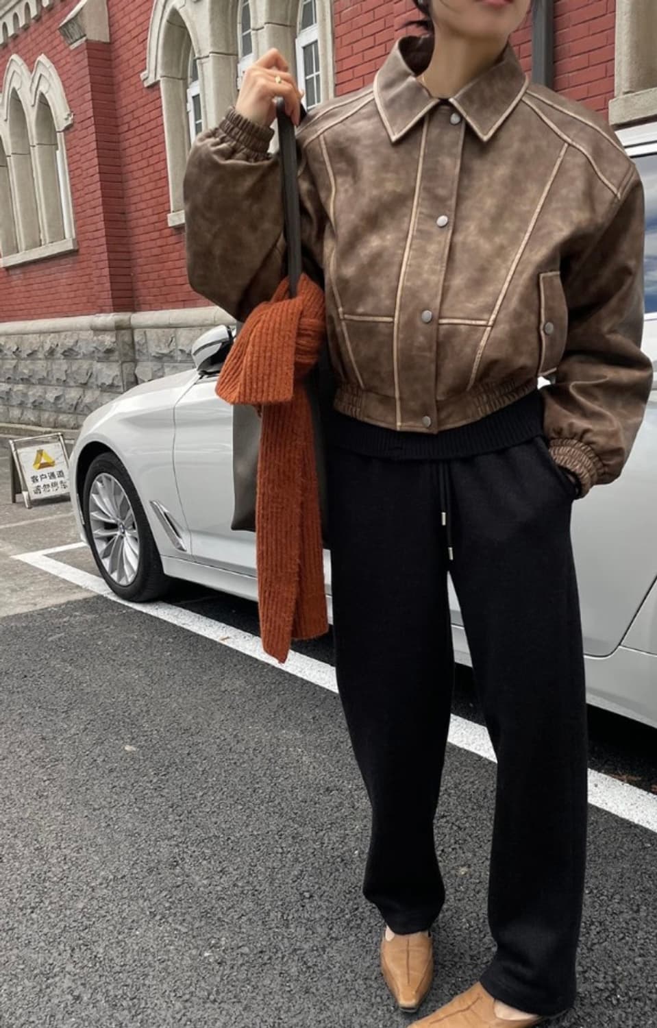 빈티지 스타일 가죽 자켓 상품이미지4