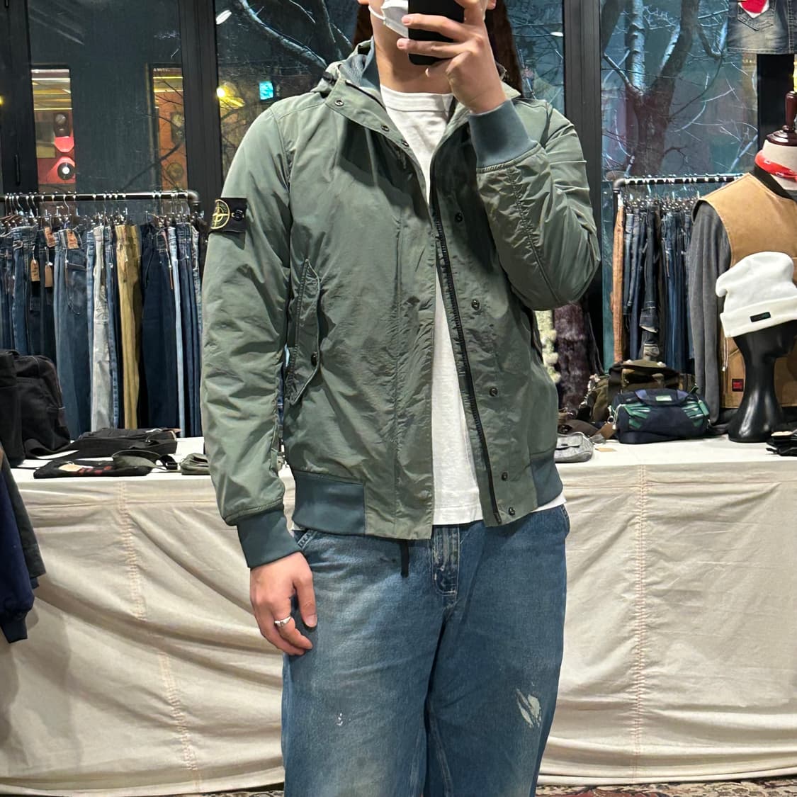 M) 스톤아일랜드 마이크로 렙스 후드 봄버 자켓 상품이미지9