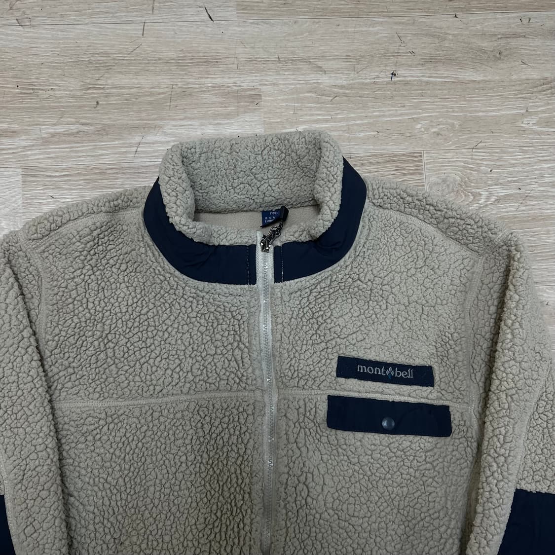 몽벨 엘보패치 배색 포켓 뽀글이 후리스 자켓 [베이지] L/100 상품이미지2