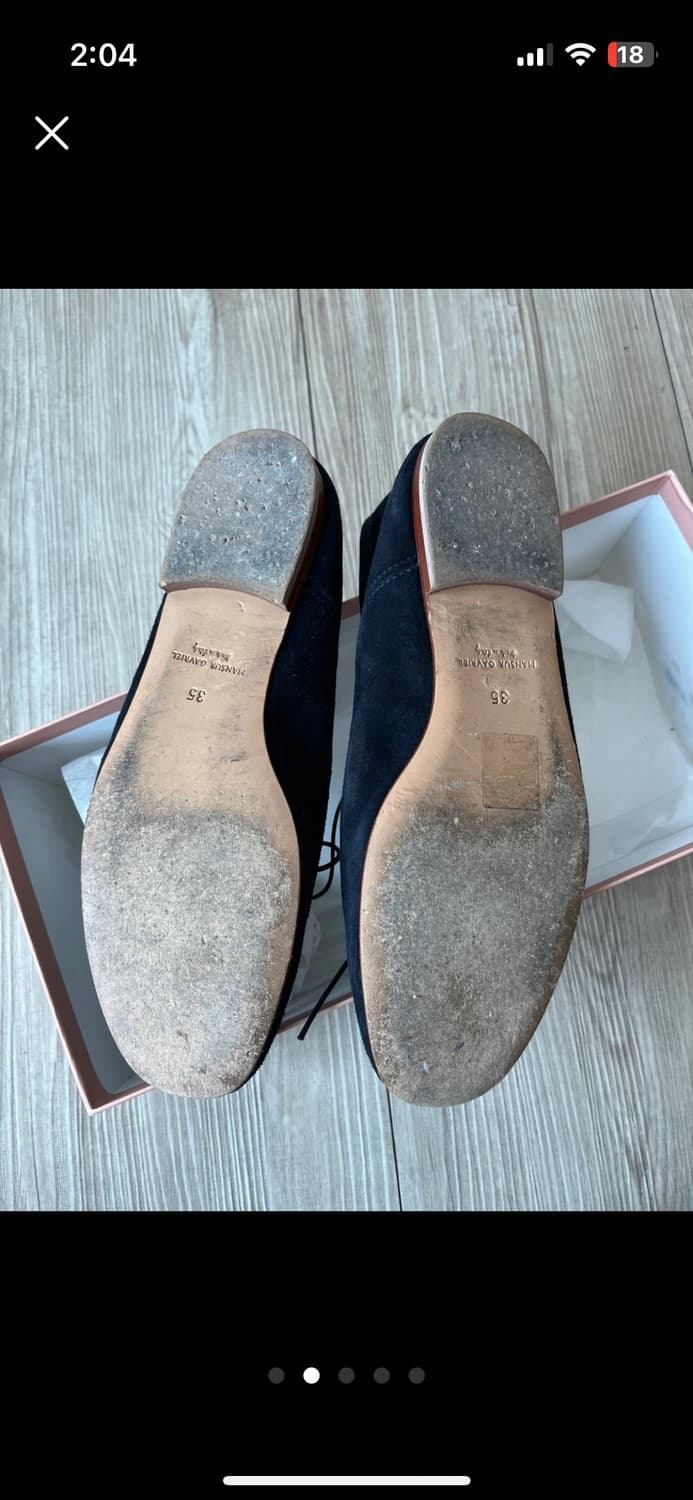 만수르가브리엘 네이비 스웨이드 플렛슈즈 35 상품이미지2