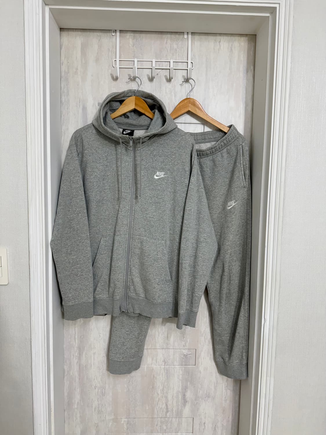 남성 L-XL / 나이키 후드집업(XL) 조거팬츠(L) 그레이 셋업 세트 상품이미지1