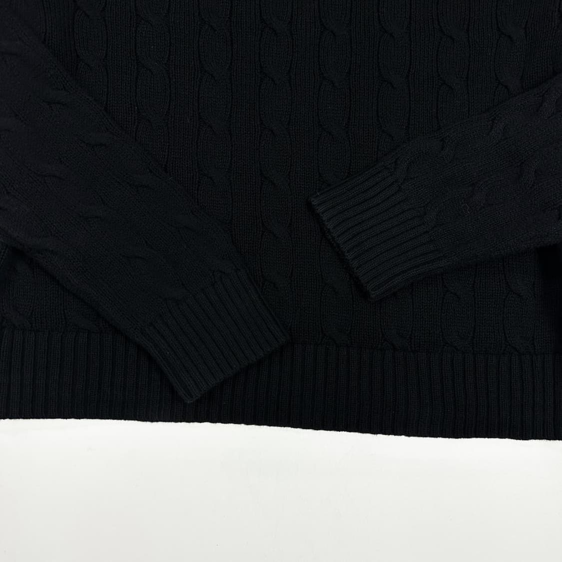 폴로 랄프로렌 포니 블랙 케이블 니트 (S) 상품이미지4