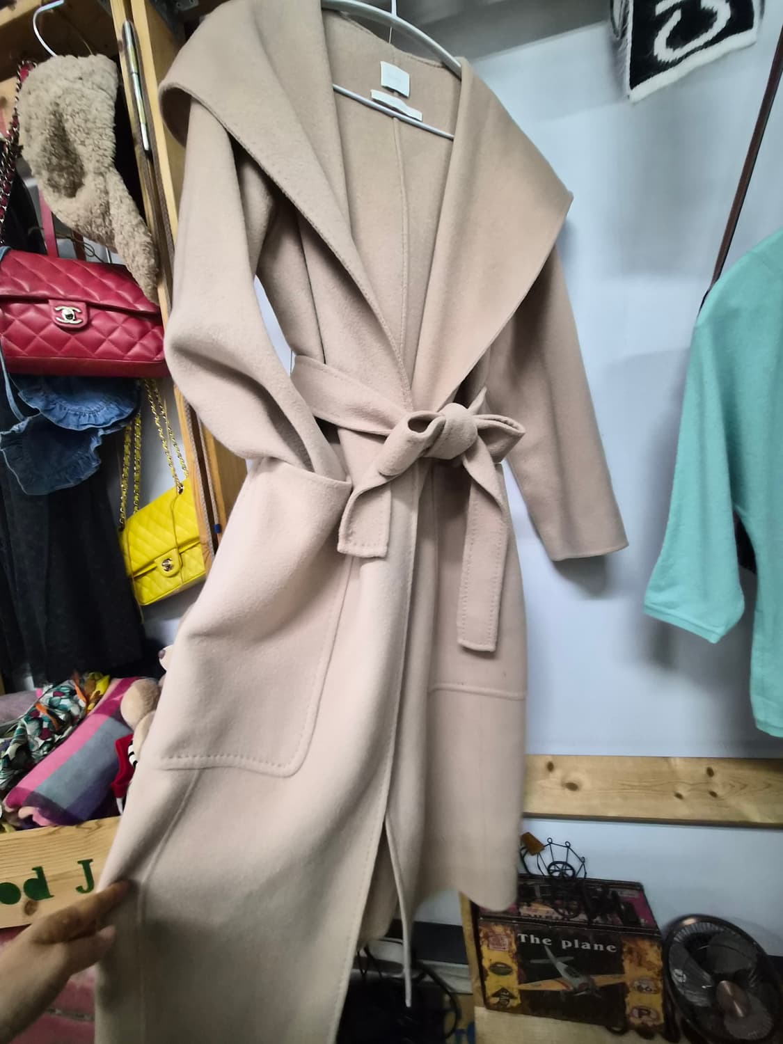 캐시미어 울 핸드메이드 후드롱코트 상품이미지2