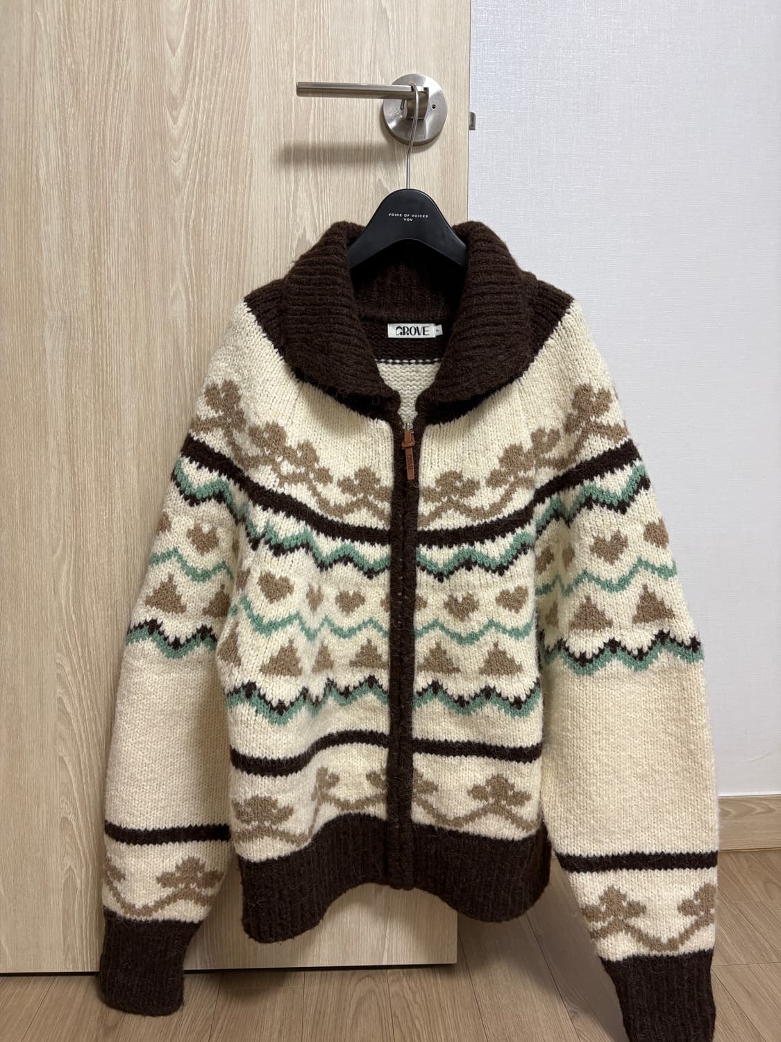 Grove 그로브 니트 집업 상품이미지1