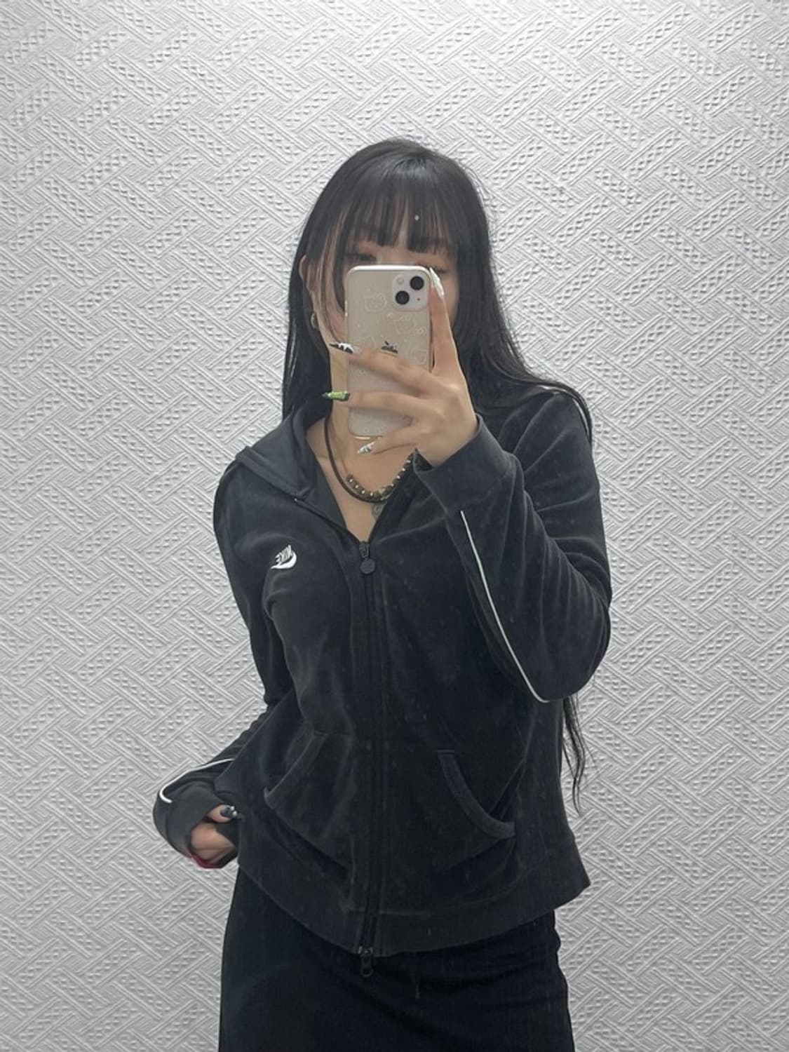 나이키 스포티 캐주얼 벨벳 빅로고 후드집업 XL C08807 상품이미지1