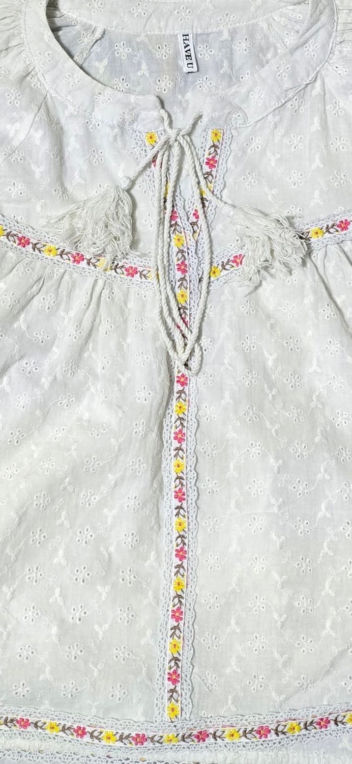 자수 장식 아이보리 로맨틱 블라우스 Free 상품이미지3