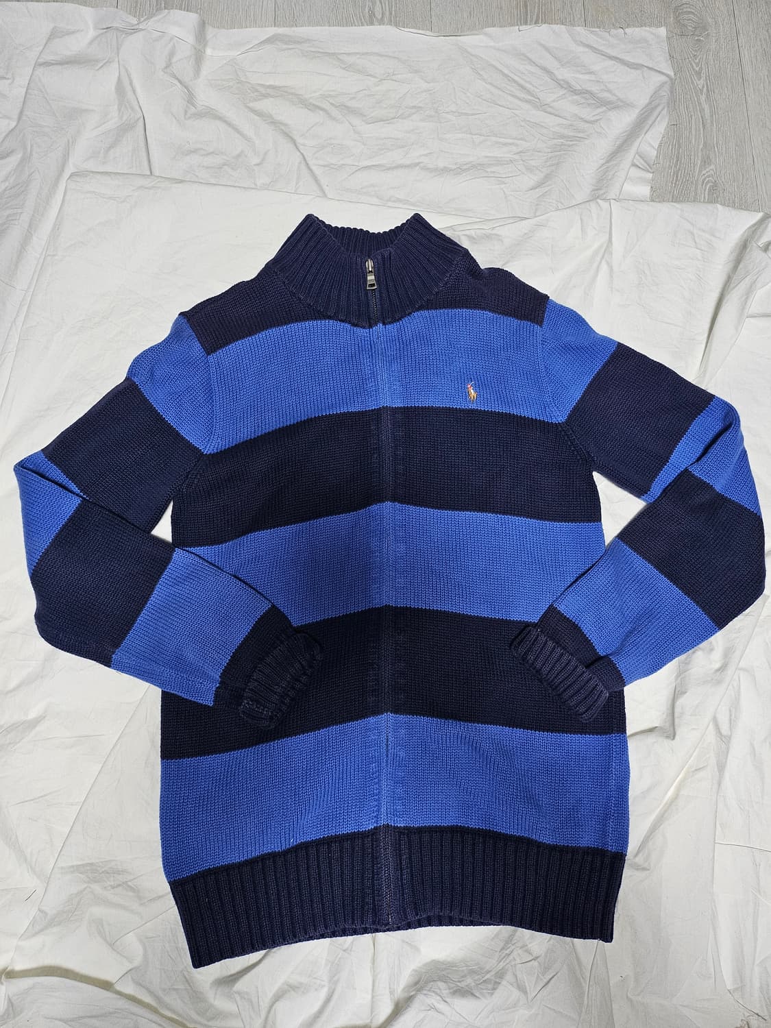 폴로랄프로렌 빅스트라이프 풀집업 니트 스웨터 여성 M 상품이미지1