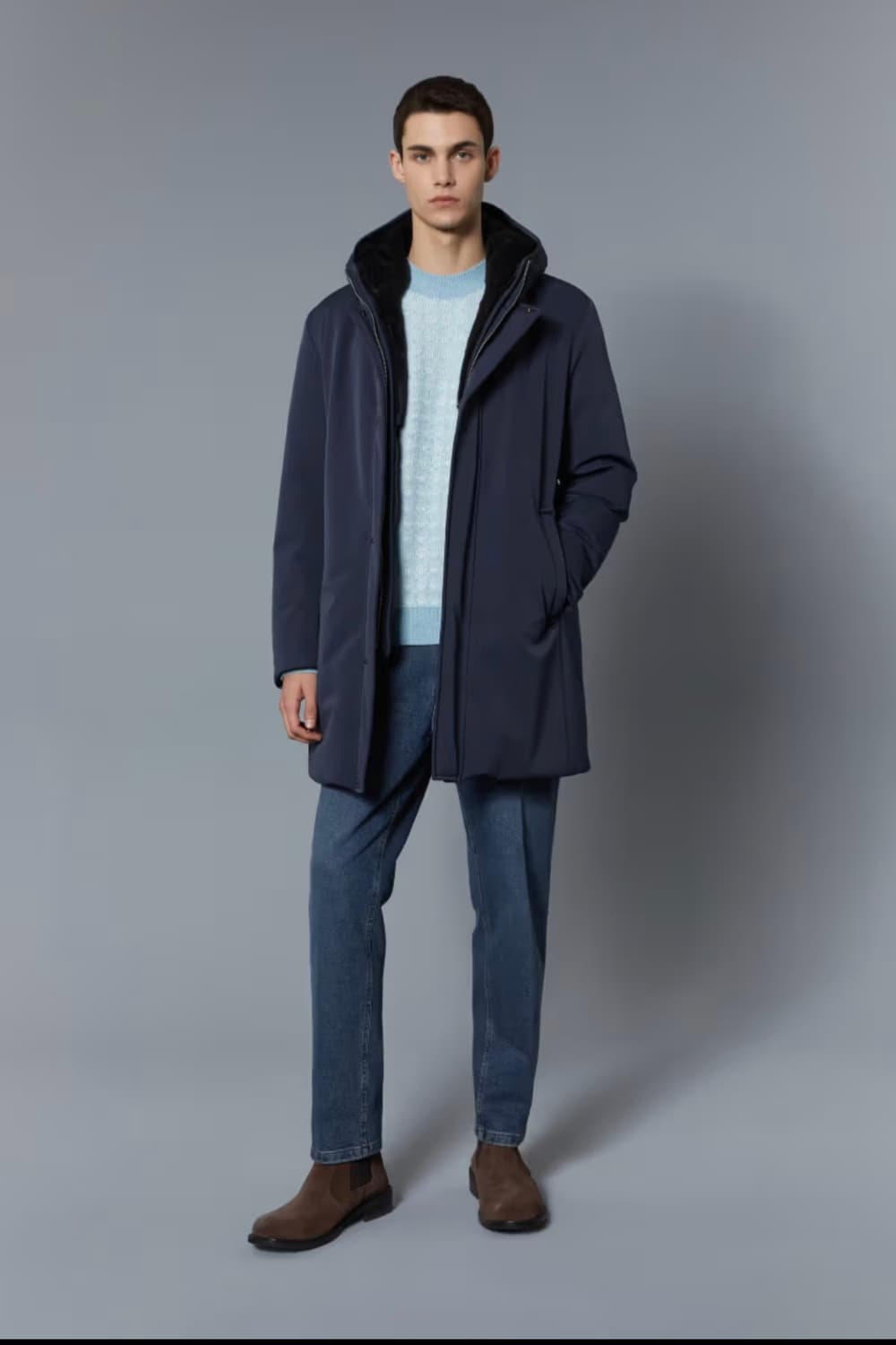 닥스 네이비 퍼후드 패딩 점퍼 110 상품이미지1