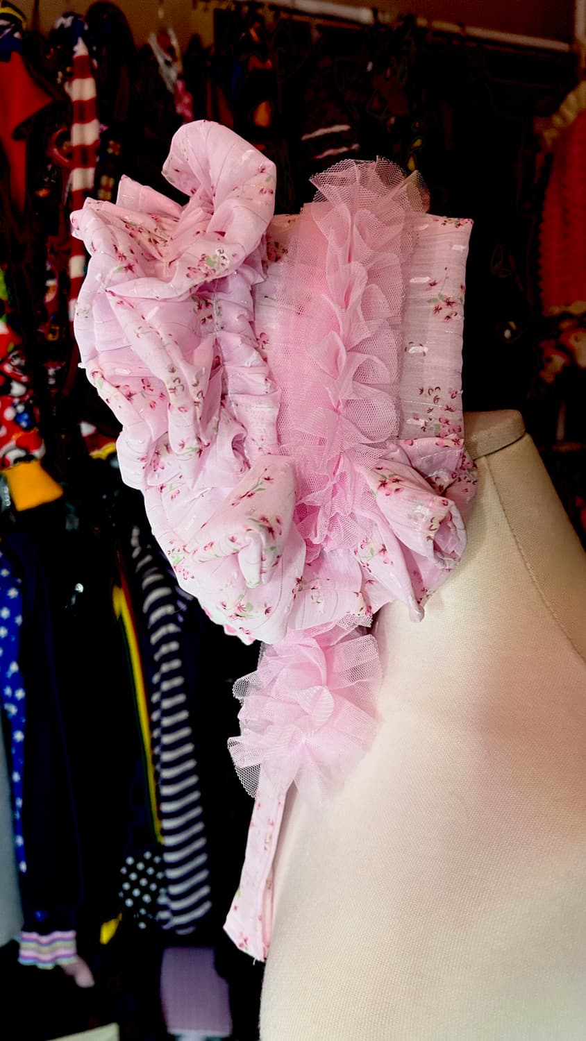 ･:*+. 핸드메이드 로리타 핑크 시스루 단추 헤드레이스 헤도레 상품이미지3