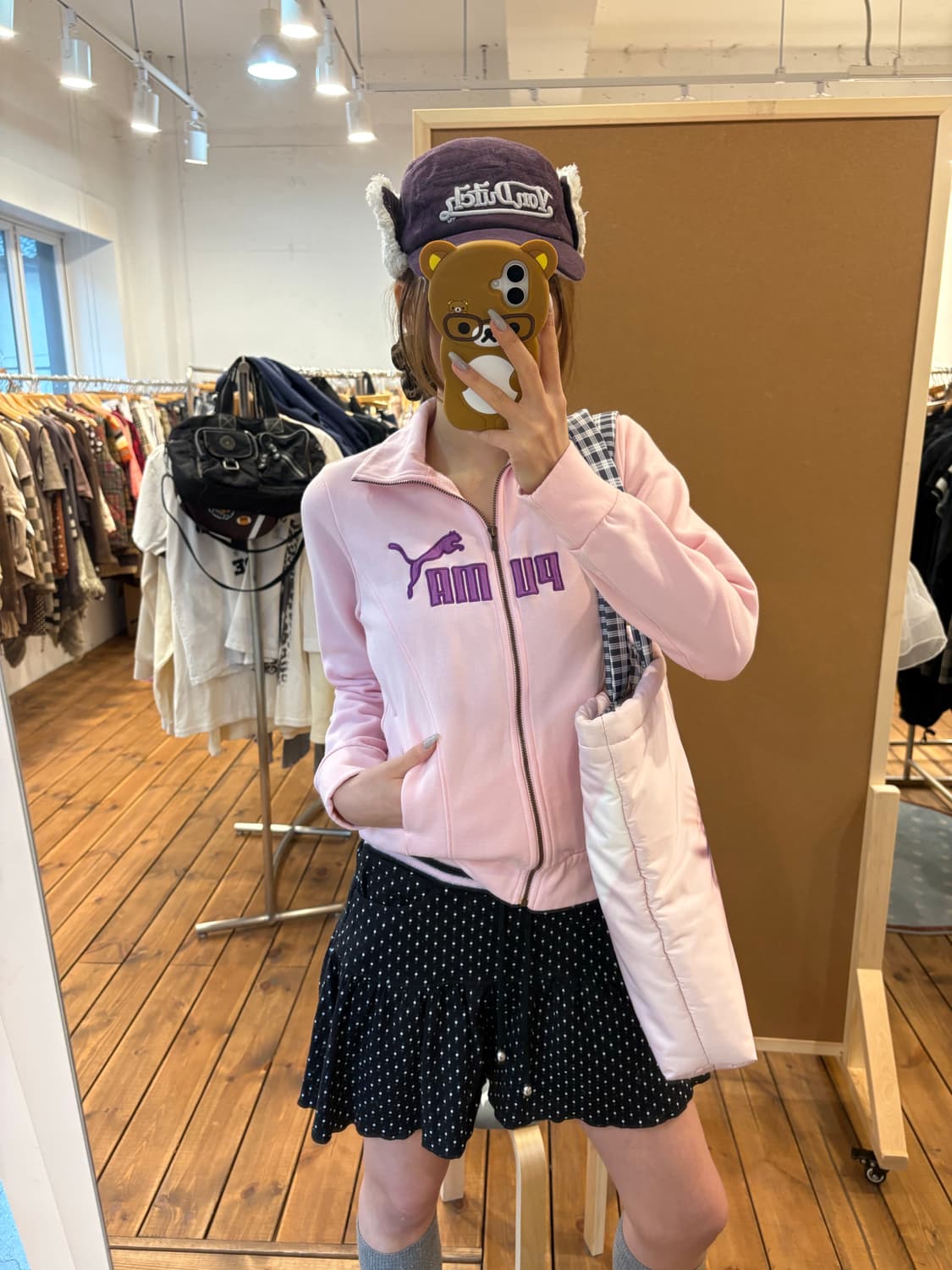 퓨마 핑크 면집업 상품이미지5