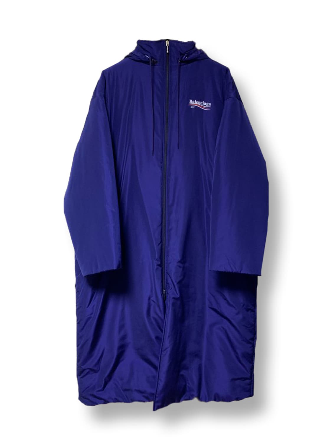 발렌시아가 17 웨이브로고 롱패딩 블루 44 상품이미지1