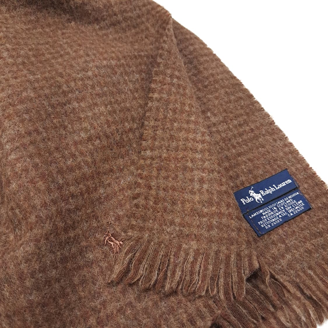 MX529 폴로 90s 스코틀랜드판 램스울 하운즈투스 브라운 머플러 목 상품이미지6