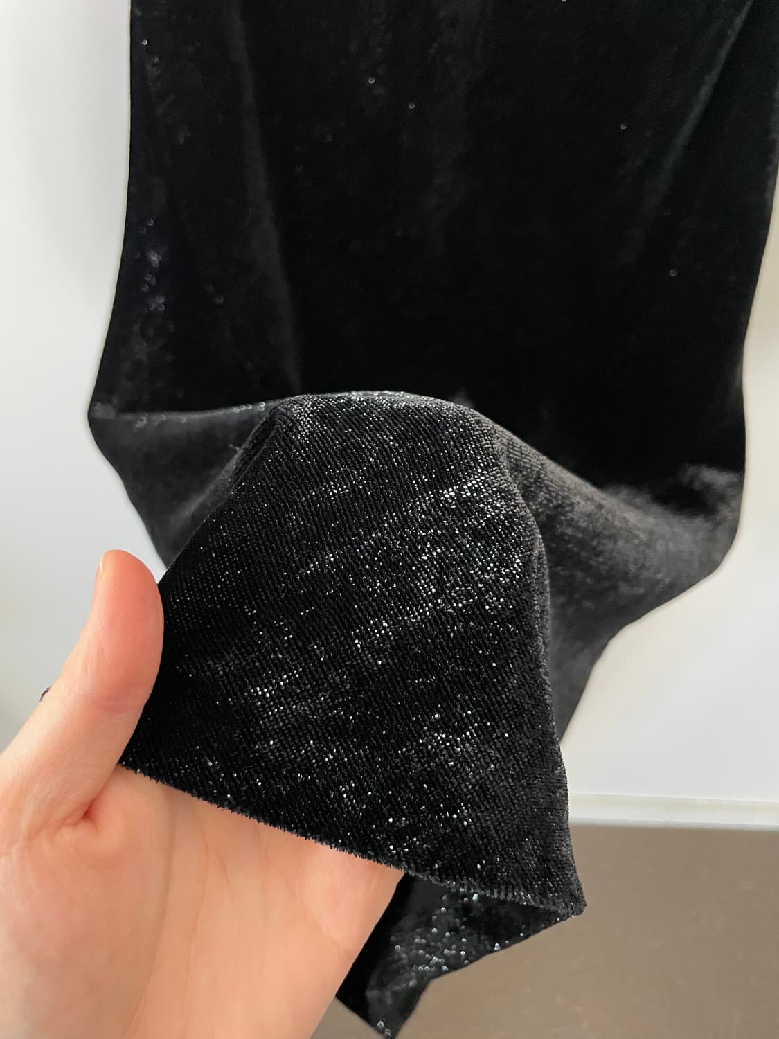 black silver pearl v-neck velvet dress 상품이미지5