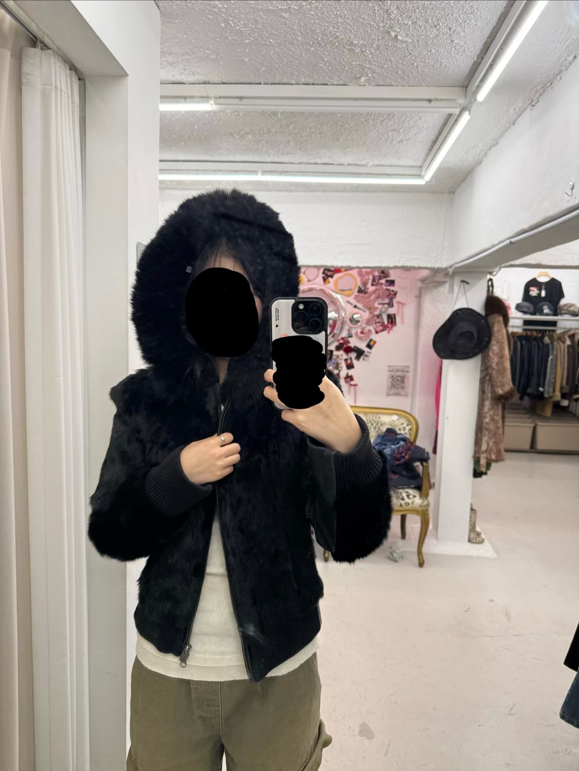 아르마니 익스체인지 블랙 퍼자켓 상품이미지1