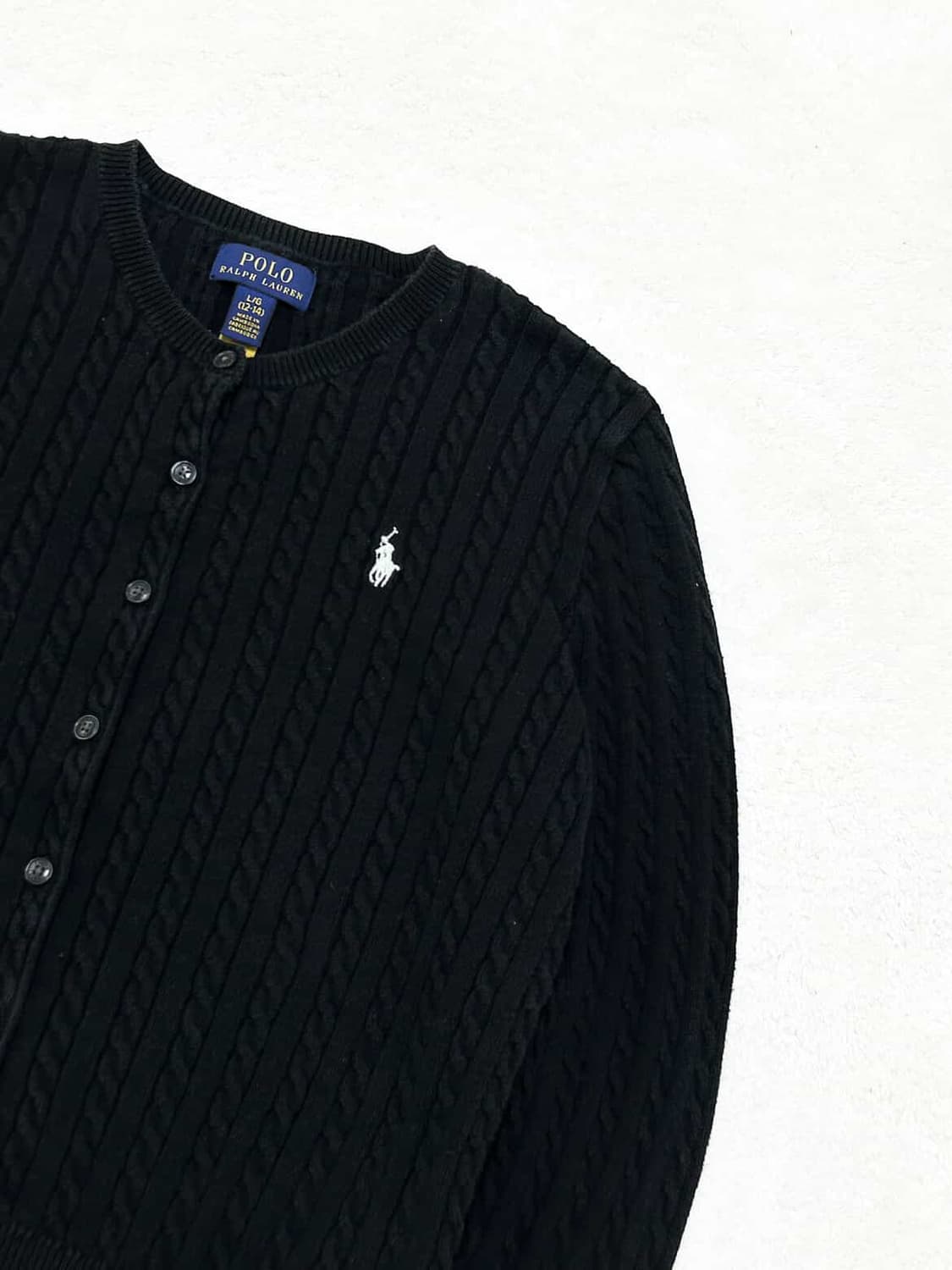 폴로 신형 화이트포니 블랙 케이블 가디건 상품이미지7