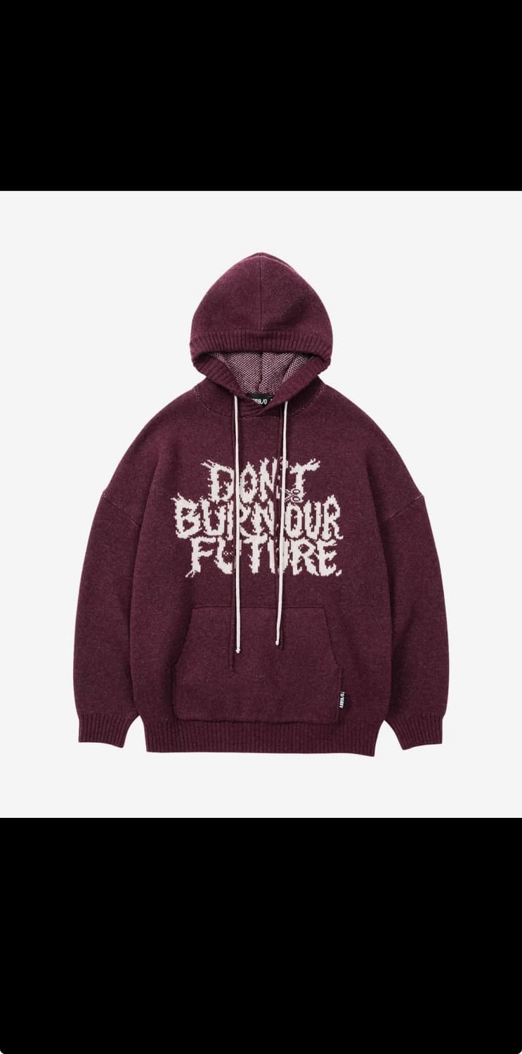 AJOBYAJO Wool Knit Hoodie [BURGUNDY] 상품이미지1