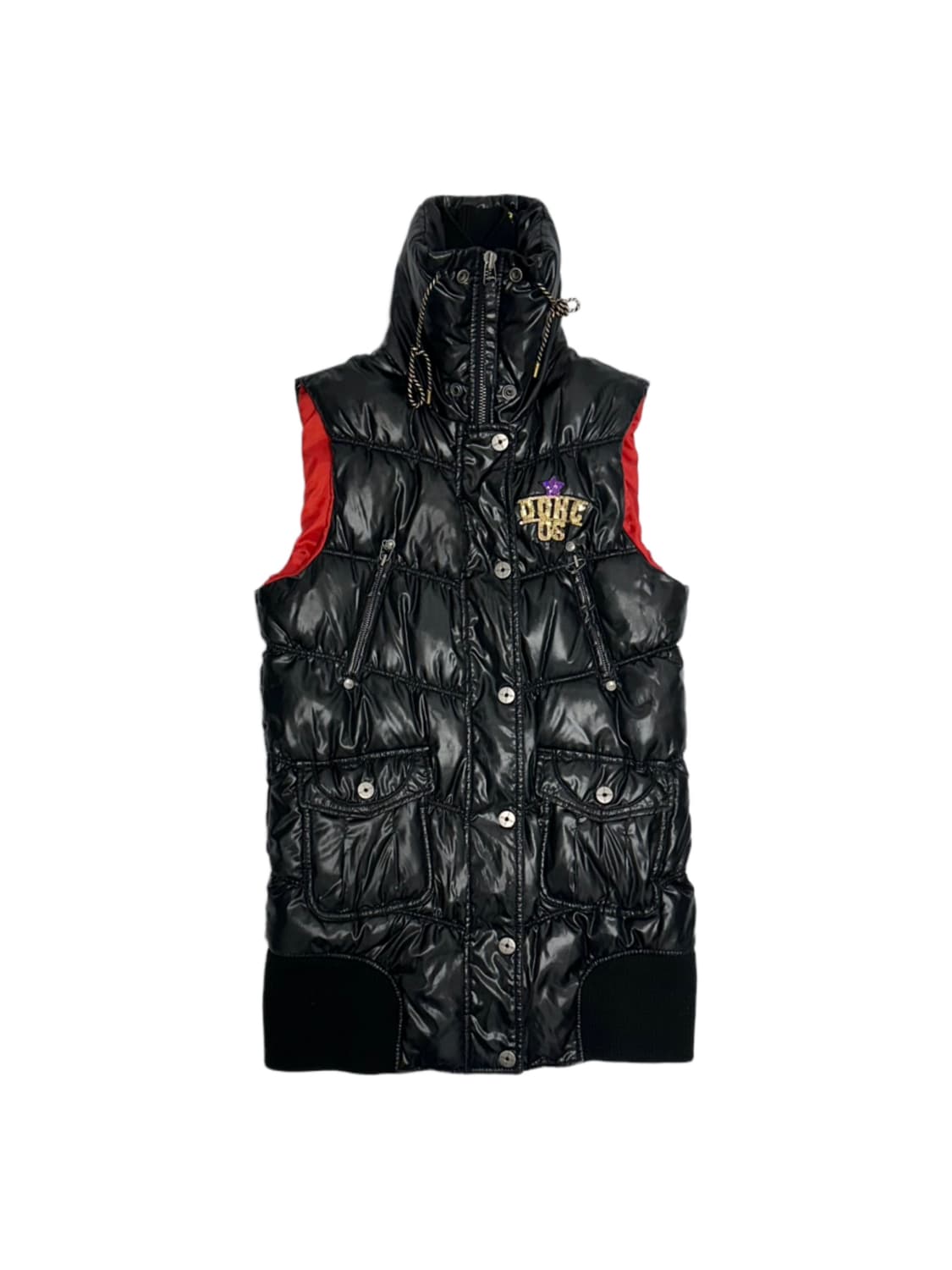 DOHC 스팽글 로고 유광 패딩 베스트 조끼 y2k 와투케 상품이미지2