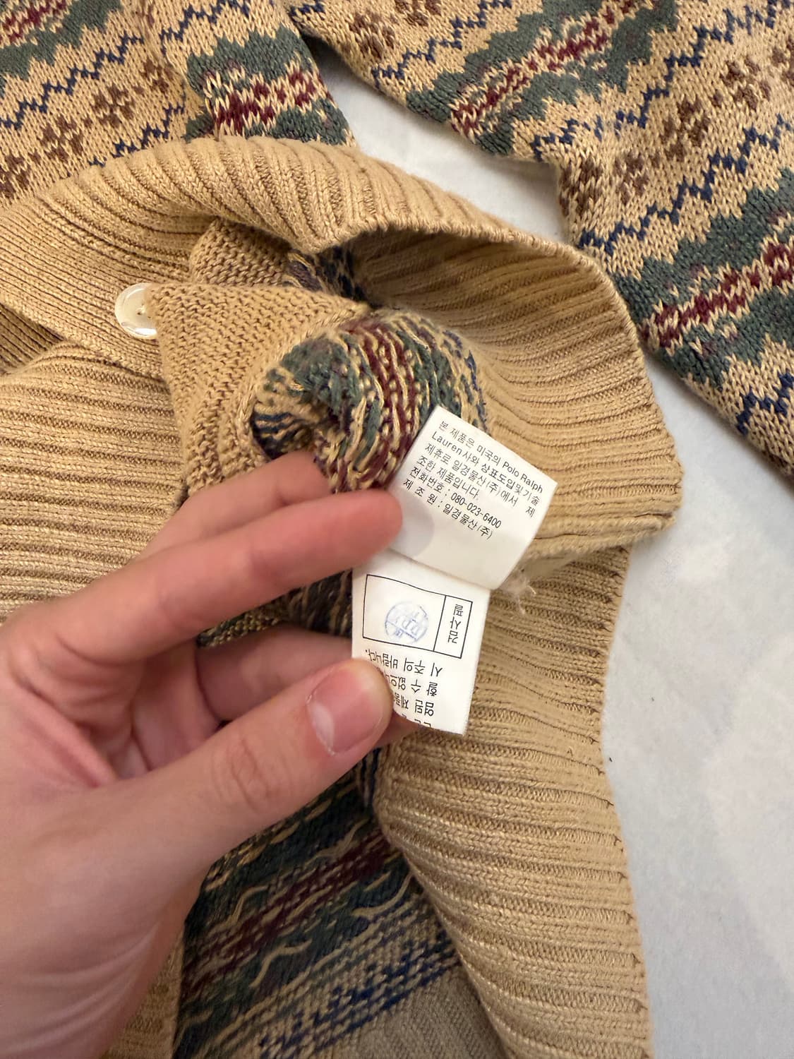 폴로 랄프로렌 실크 린넨 페어아일 니트 가디건 상품이미지5