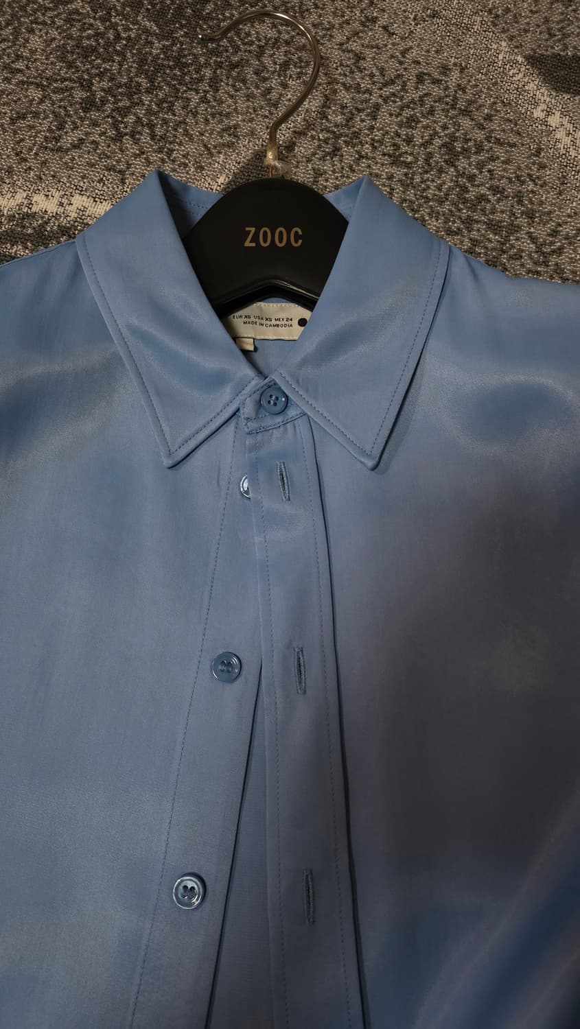 [미착용 새제품] 자라 ZARA 링클프리 블루 새틴 셔츠/블라우스 55 상품이미지5