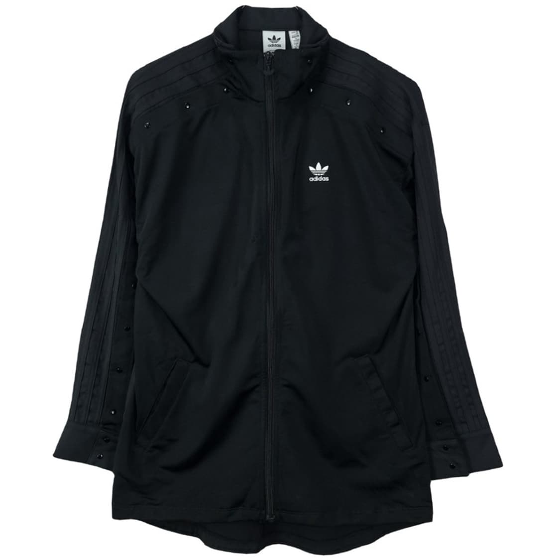 [아디다스] 불꽃 로고 자수 롱 져지 트랙탑 집업 블랙 M18722 상품이미지2