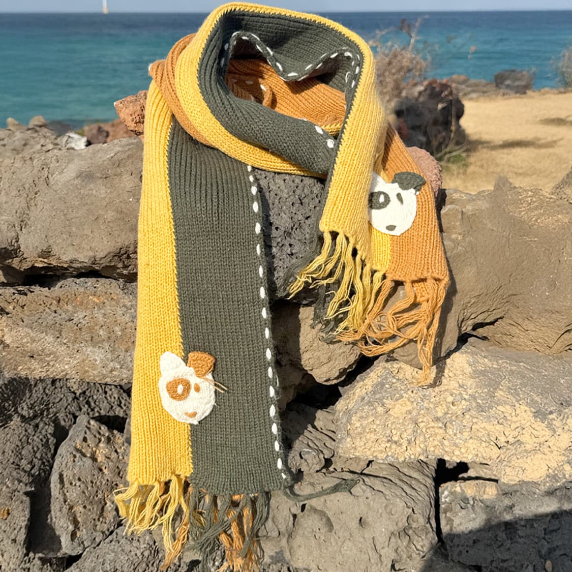 퍼피 패치 니트 머플러 상품이미지6