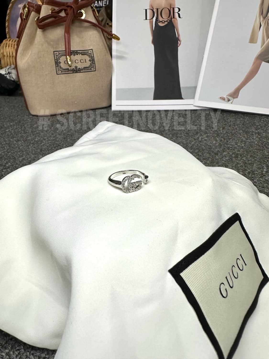 구찌 실버 큐빅 반지 스몰 상품이미지6