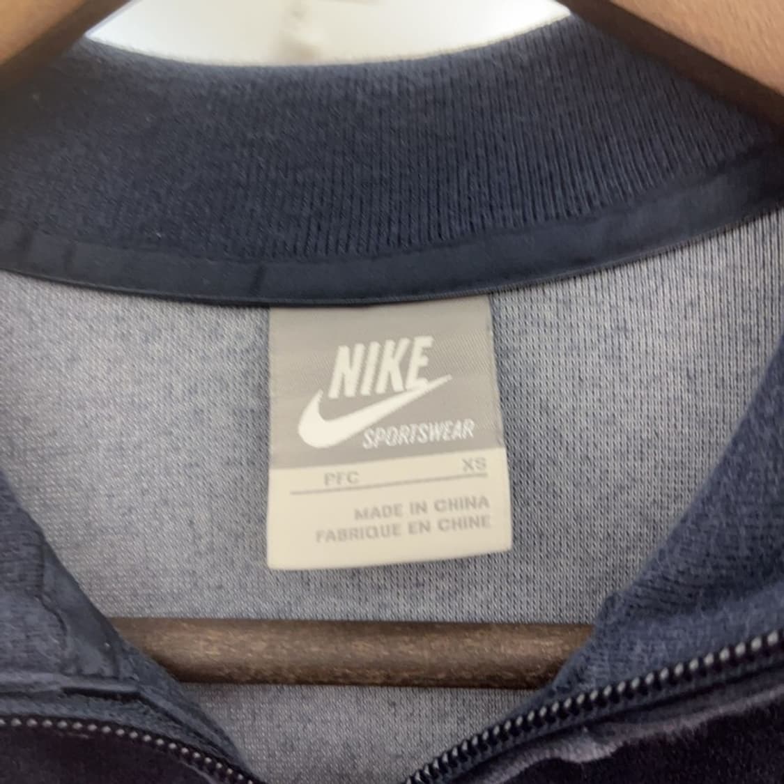 나이키 Y2K 레트로 00's 배색 벨벳 집업 자켓 XS C09700 상품이미지5