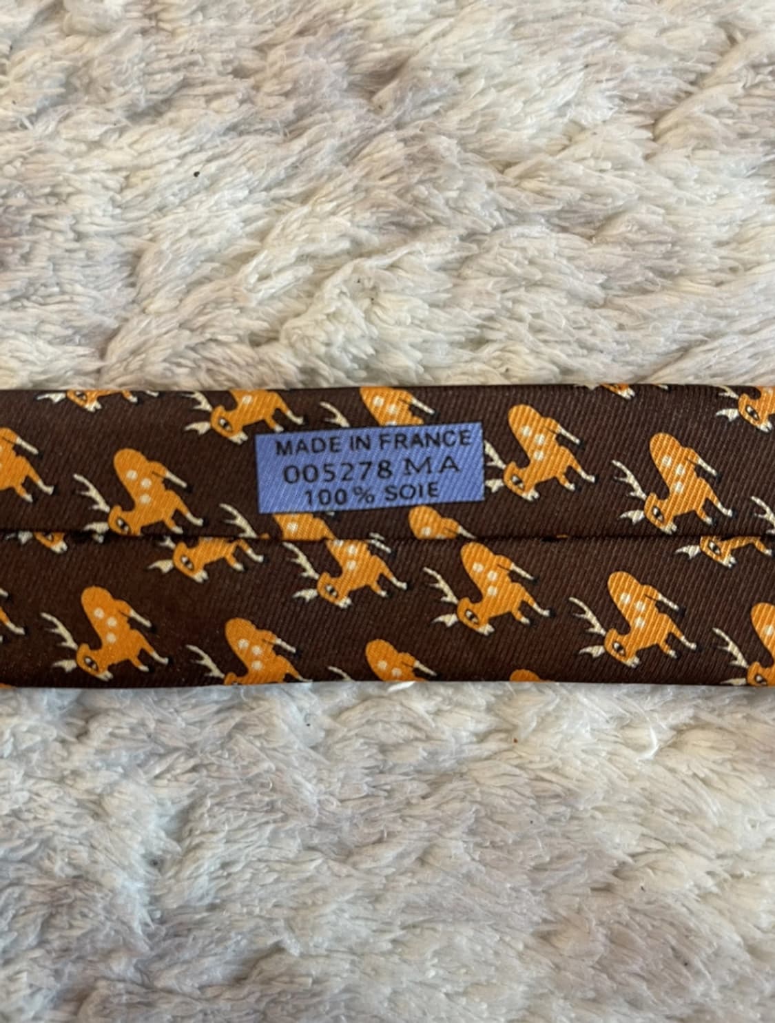 빈티지 에르메스 사슴 패턴 실크 넥타이 상품이미지4