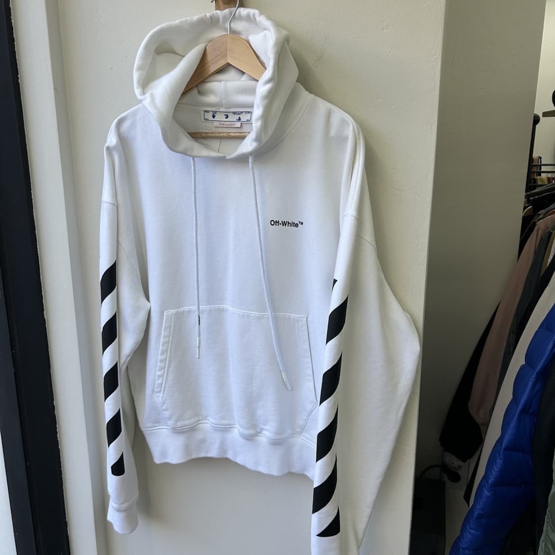 15927 - 오프화이트 다이애그널 헬베티카 후드티 상품이미지2