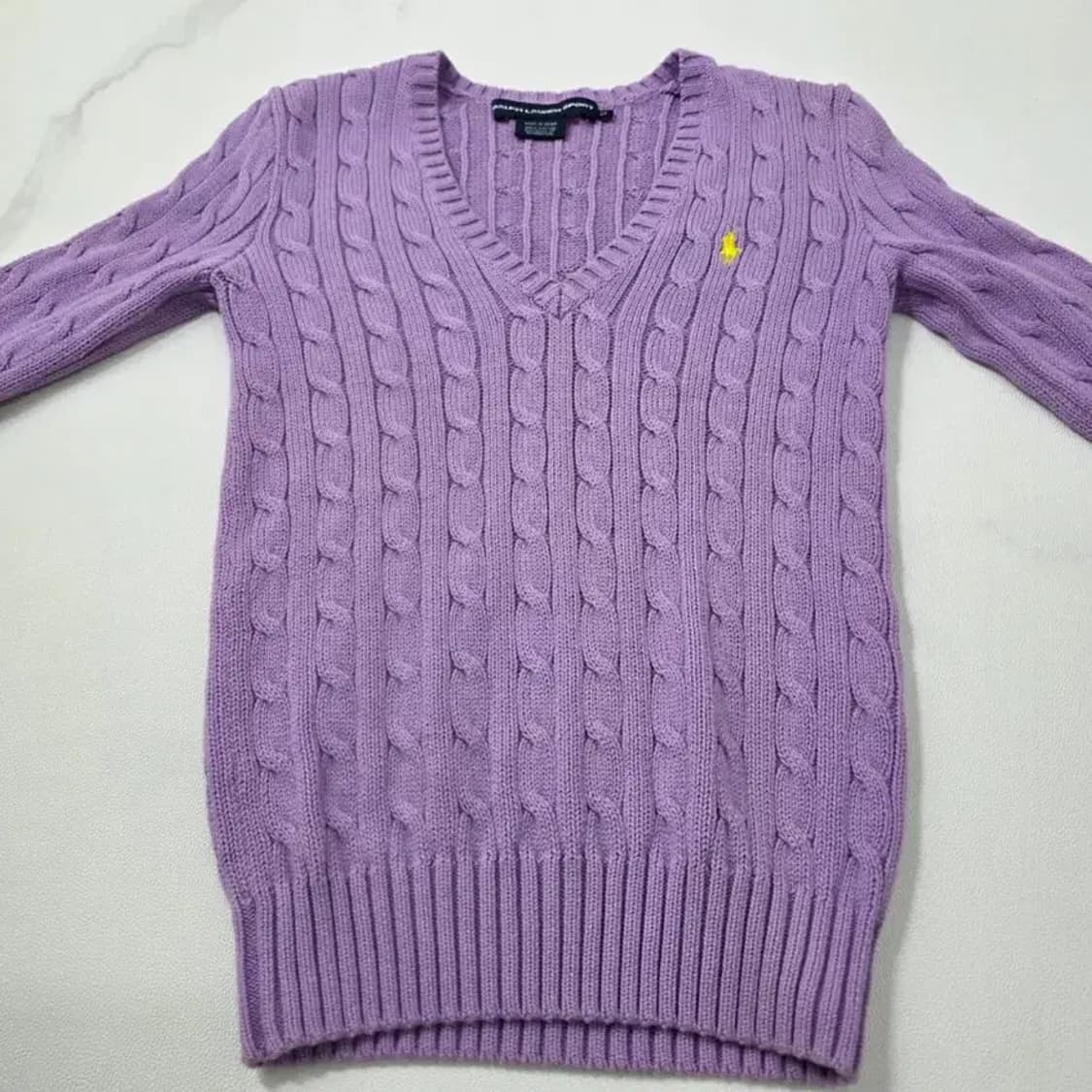 [정품] 폴로 랄프로렌 스포츠 라벤더 케이블 브이넥 니트 44반 상품이미지1