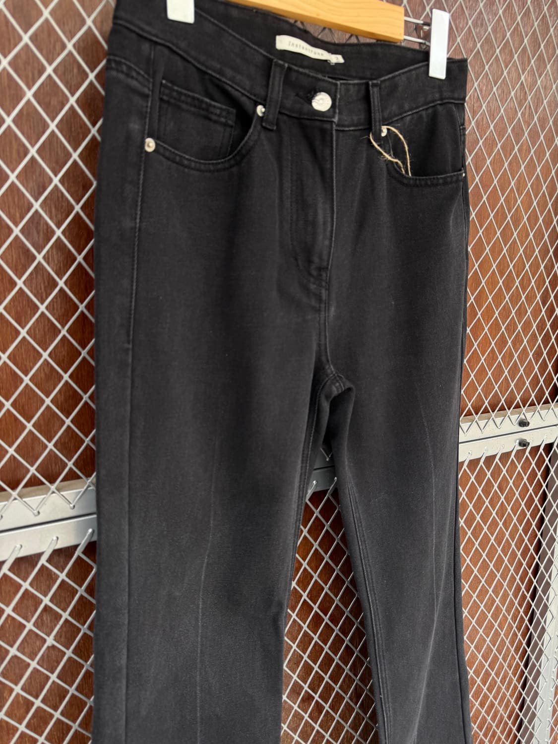 인스턴트펑크 흑청 라인 세미 부츠컷 데님 팬츠 2 상품이미지3