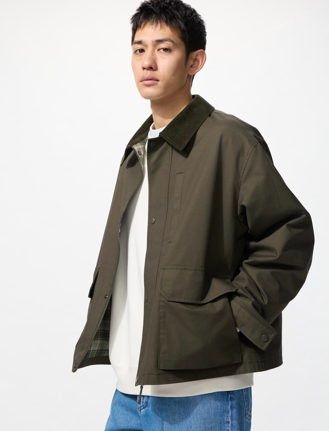 유니클로 유틸리티쇼트블루종 카키 s사이즈 상품이미지1