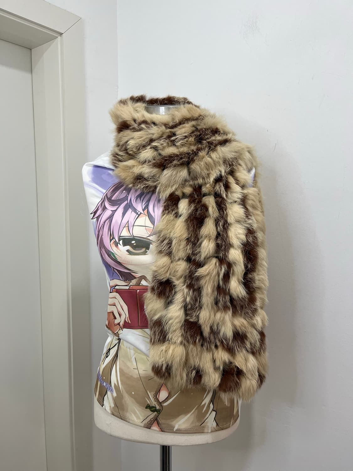 일본 빈티지 갸루 토끼털 퍼 머플러 상품이미지2