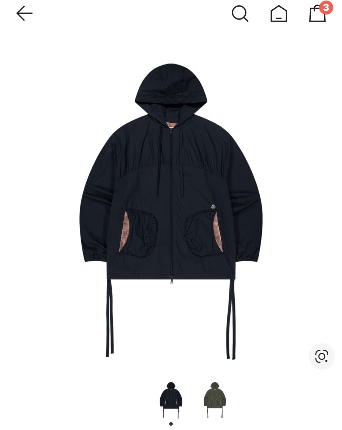 코이세이오 체크 링클스 윈드 브레이커 네이비 상품이미지1