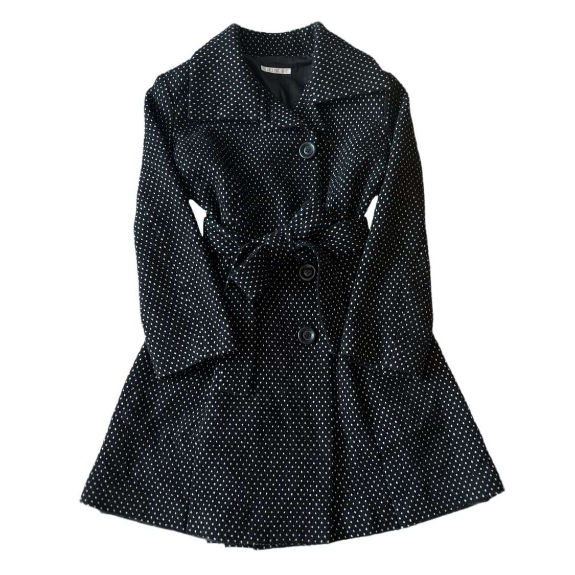 일본 빈티지 도트패턴 블랙 앤 화이트 핀터레스트 카라 코트 상품이미지1