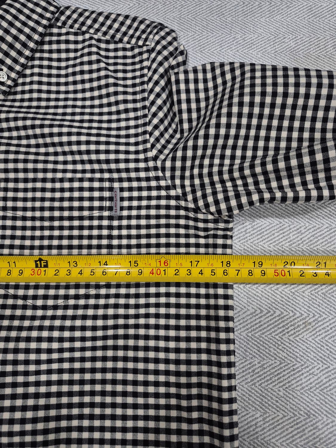 Carhartt 칼하트 블랙 화이트 체크 셔츠 남녀공용 XS~S사이즈 상품이미지8