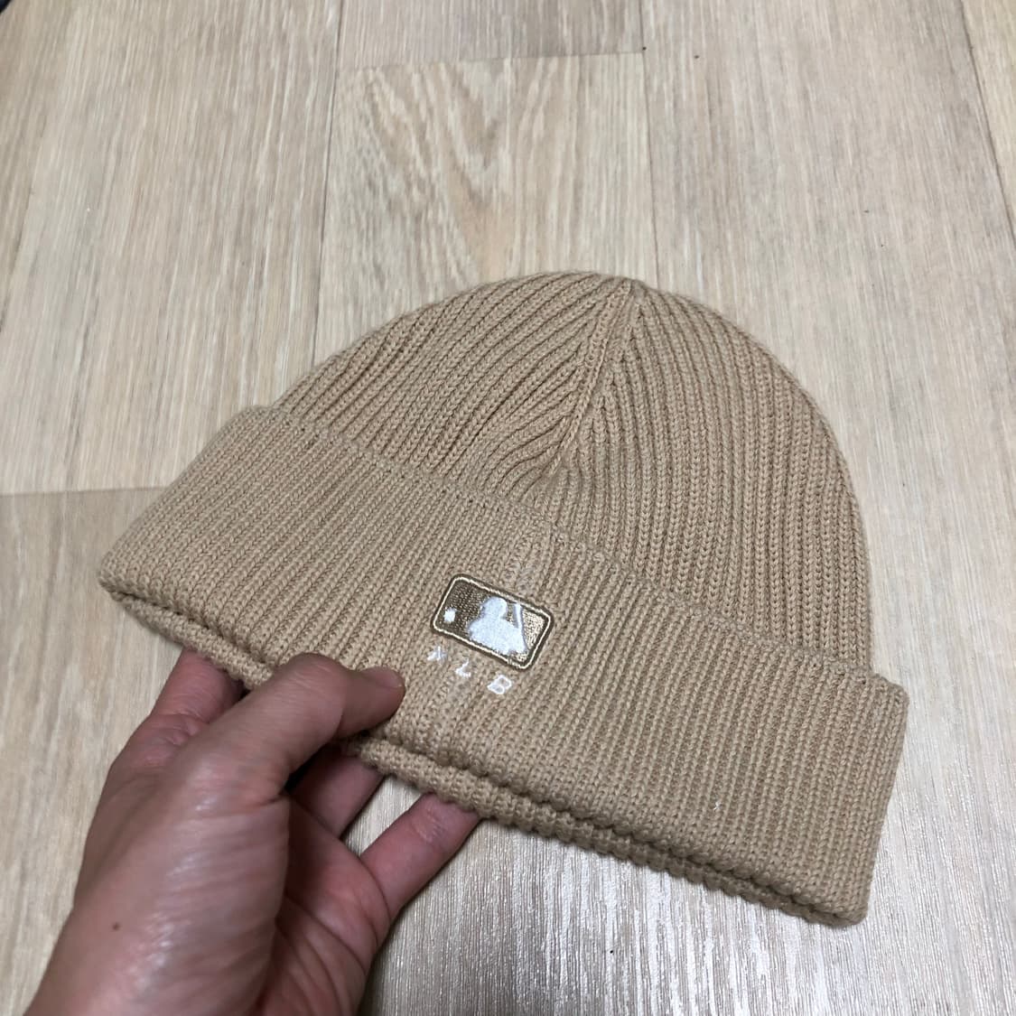 (ONE SIZE) 새상품 엠엘비 MLB 베이직 숏비니 NY 베이지 상품이미지3